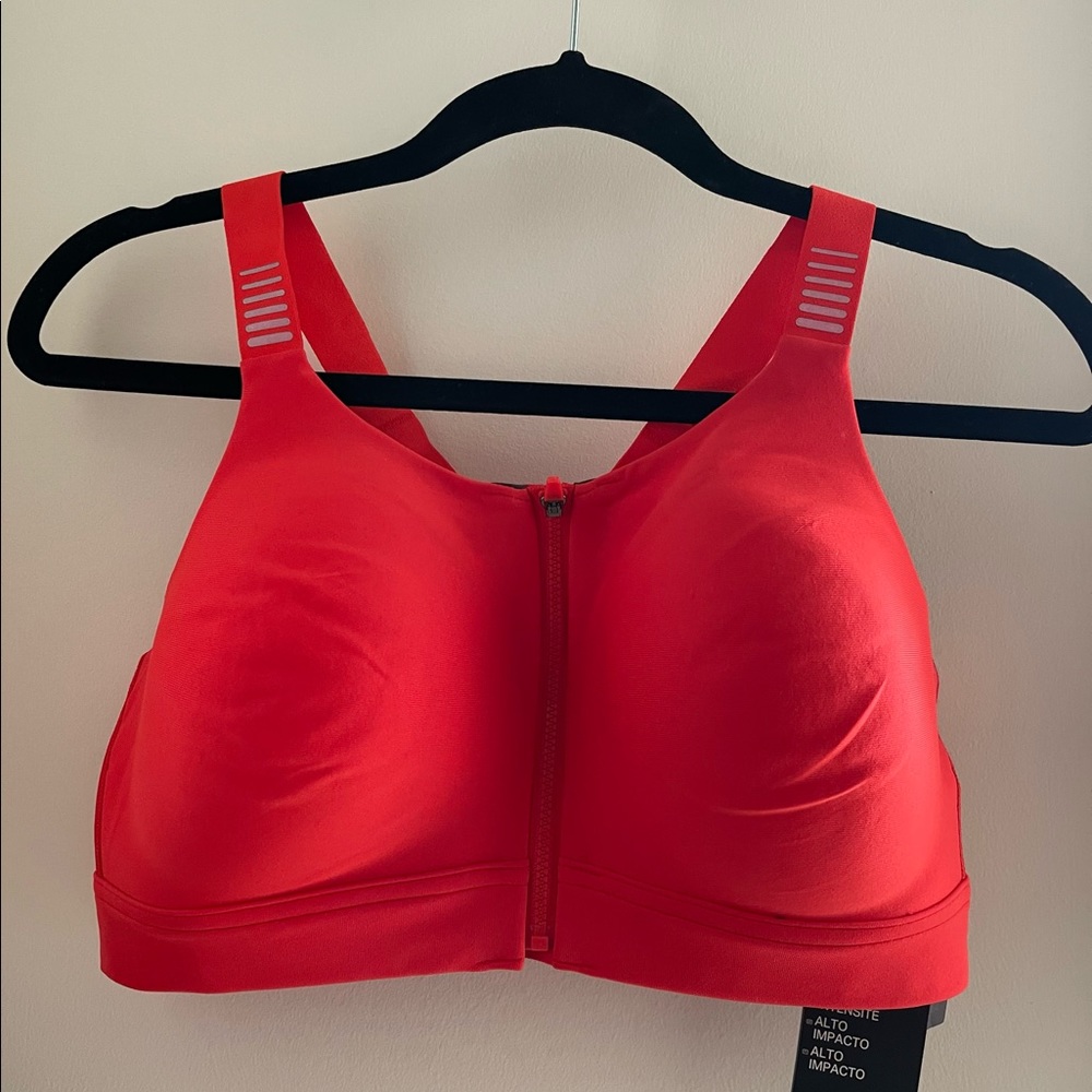 Under Armour zip front, cross back sports bra, NWT